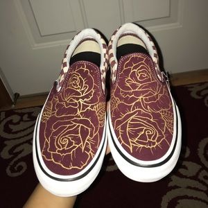 rose gold checkered vans